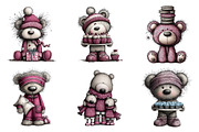 Christmas Teddy Bear Clipart, an Illustration by DreamArtGraphic (Thumbnail 3 of 4)