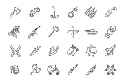 Weapons Vector Icons Set, an Outline Icon by Tettygreen (Thumbnail 2 of 2)