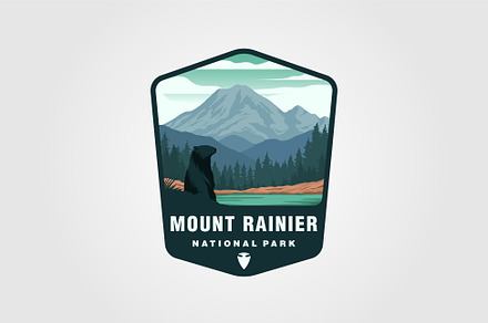 mount rainier patch logo vector, a Branding & Logo Template by lawoel