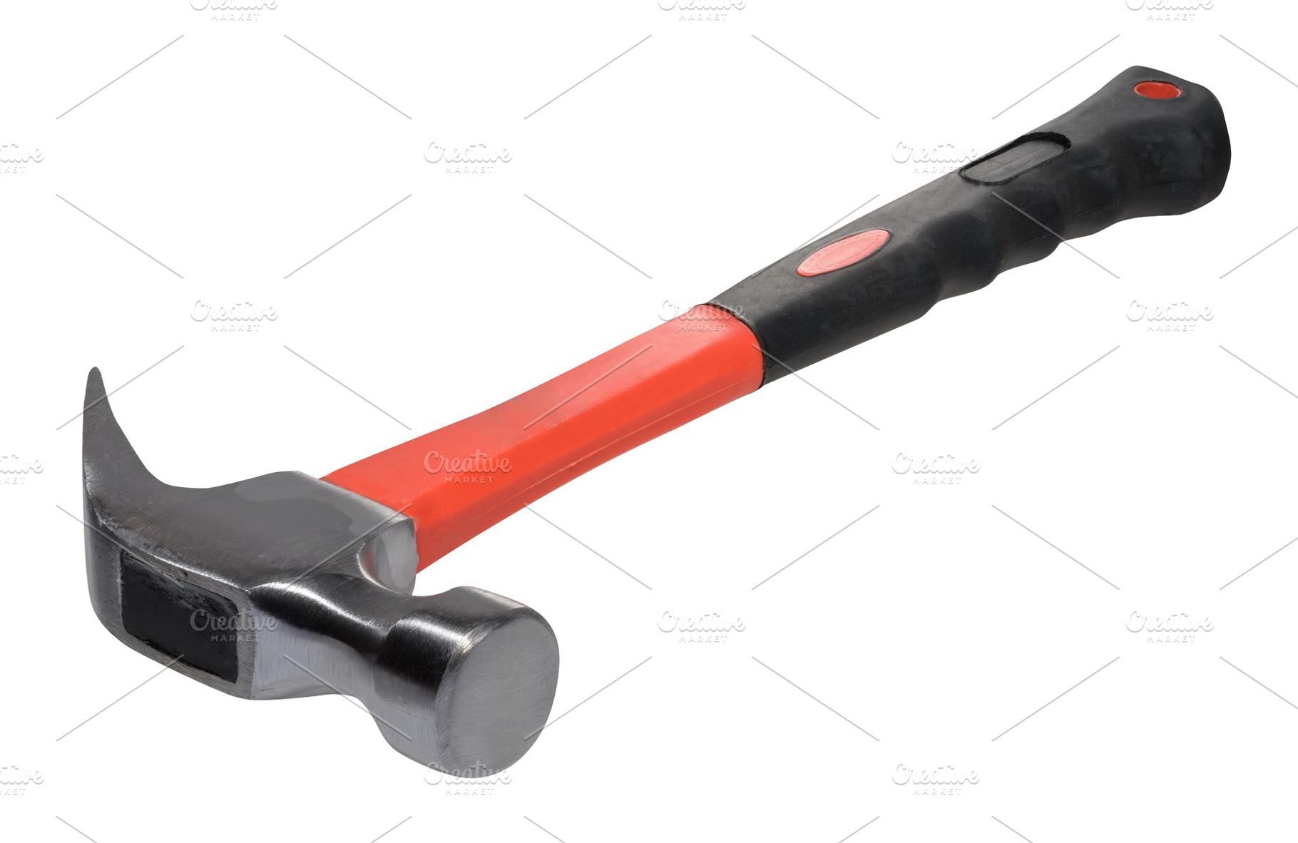 Claw hammer with a silver metal head and an ergonomic black and, an Industrial Photo by ndanko