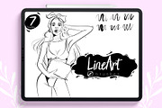 Procreate line art brushes, a Brush Add-On by KsTumanova (Thumbnail 1 of 3)