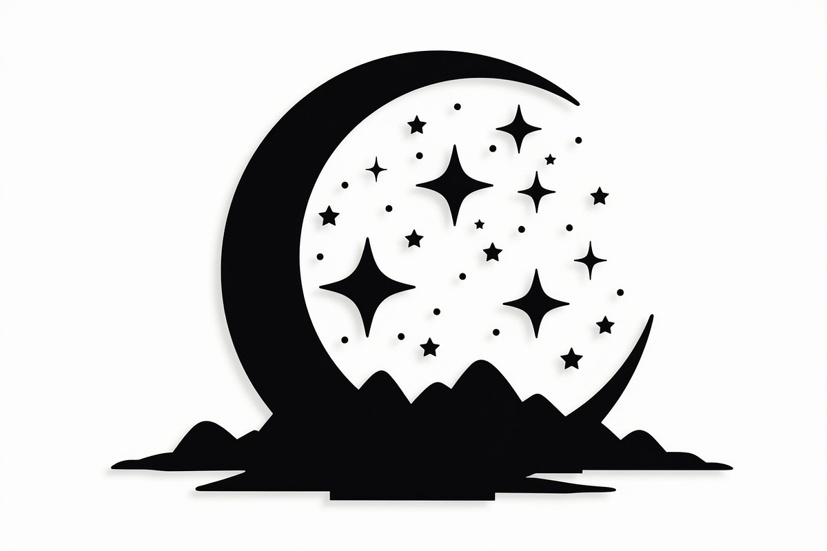 Crescent Moons and Star Silhouette, an Illustration by Amazin_art (Photo 28 of 31)