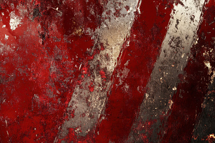 Bold red and black hues create a str, a Photo by Tanuart