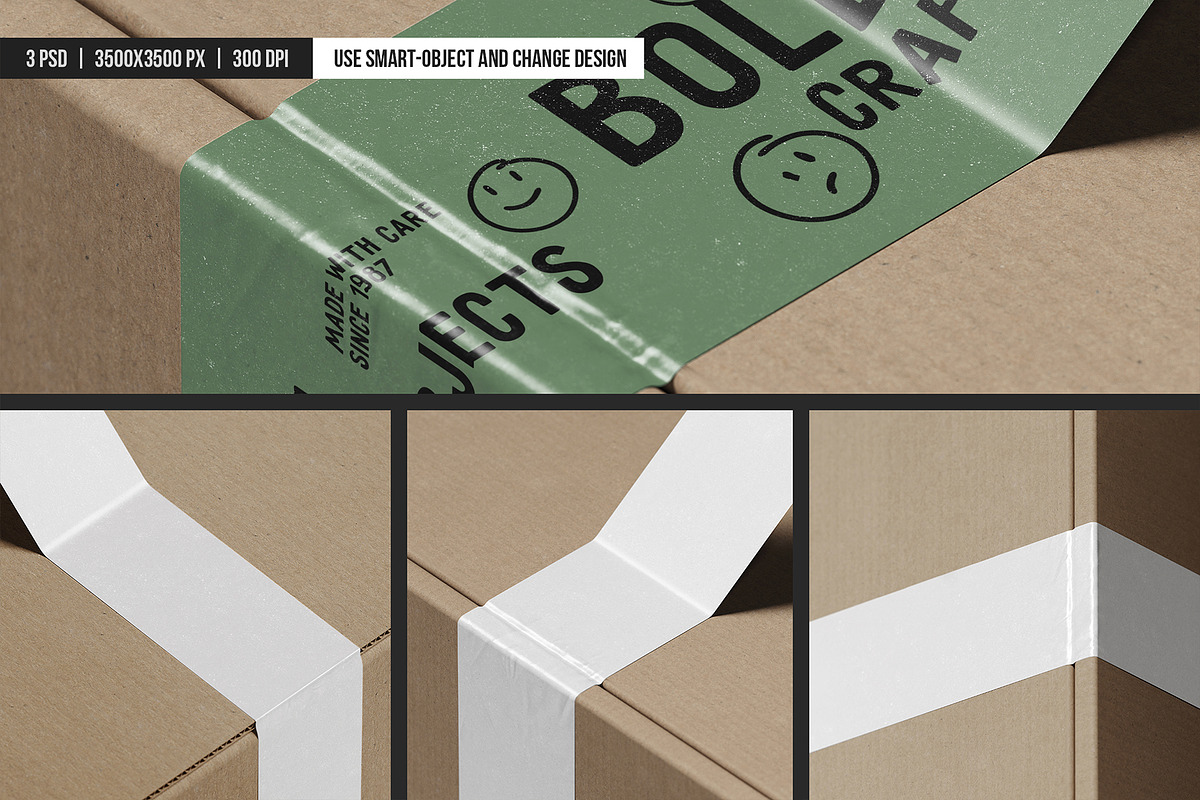 Box with Branded Tape Mockup, an Advertising Mockup by SD Mockup (Photo 4 of 4)