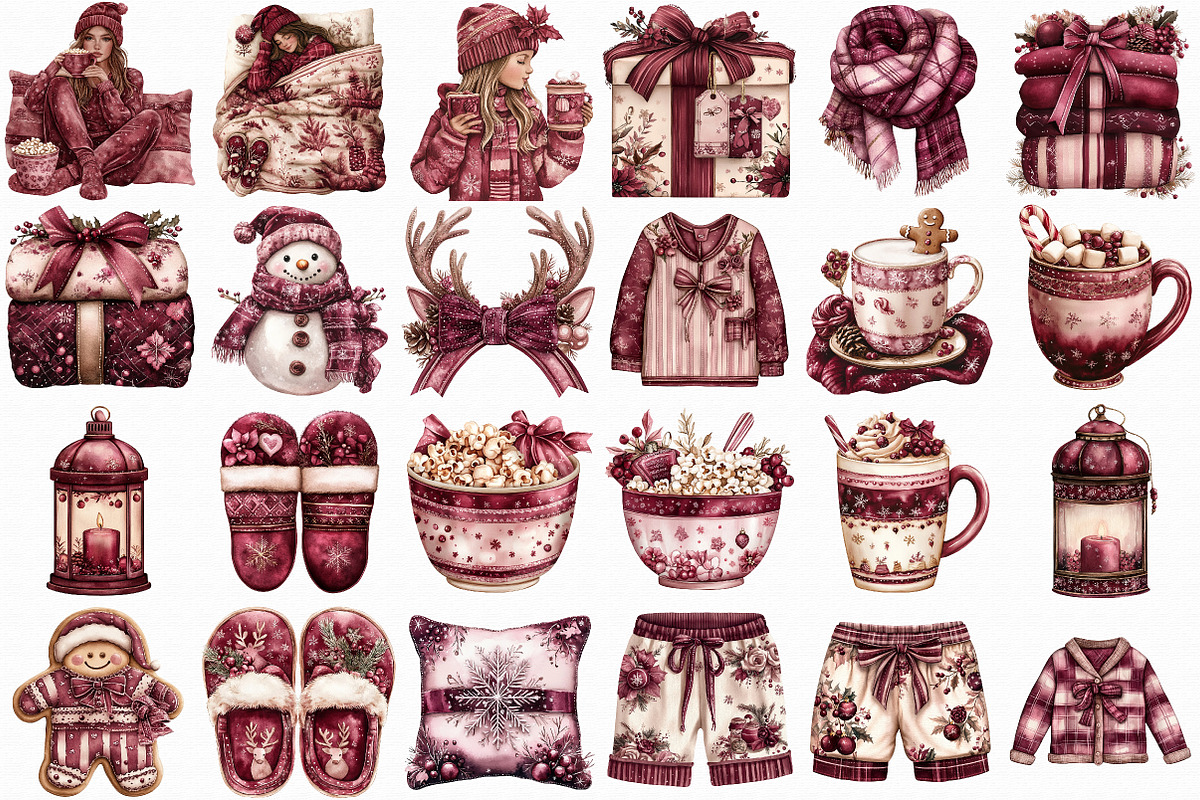Watercolor Christmas Sleepover Clipa, an Illustration by Libby Wishes (Photo 7 of 7)