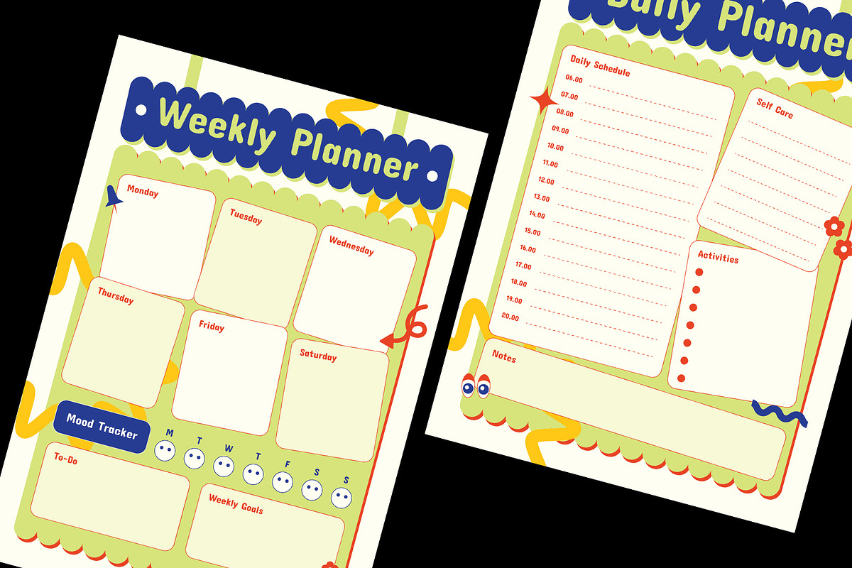 Fun Theme Daily Planner, a Stationery Template by Neermana