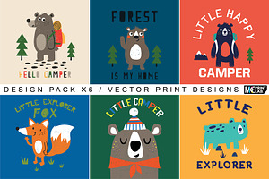 CUTE CAMPERS VECTOR PRINT PACK