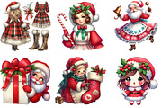 Watercolor Christmas Mrs. Claus Bund, an Illustration by DreamArtGraphic (Thumbnail 2 of 5)