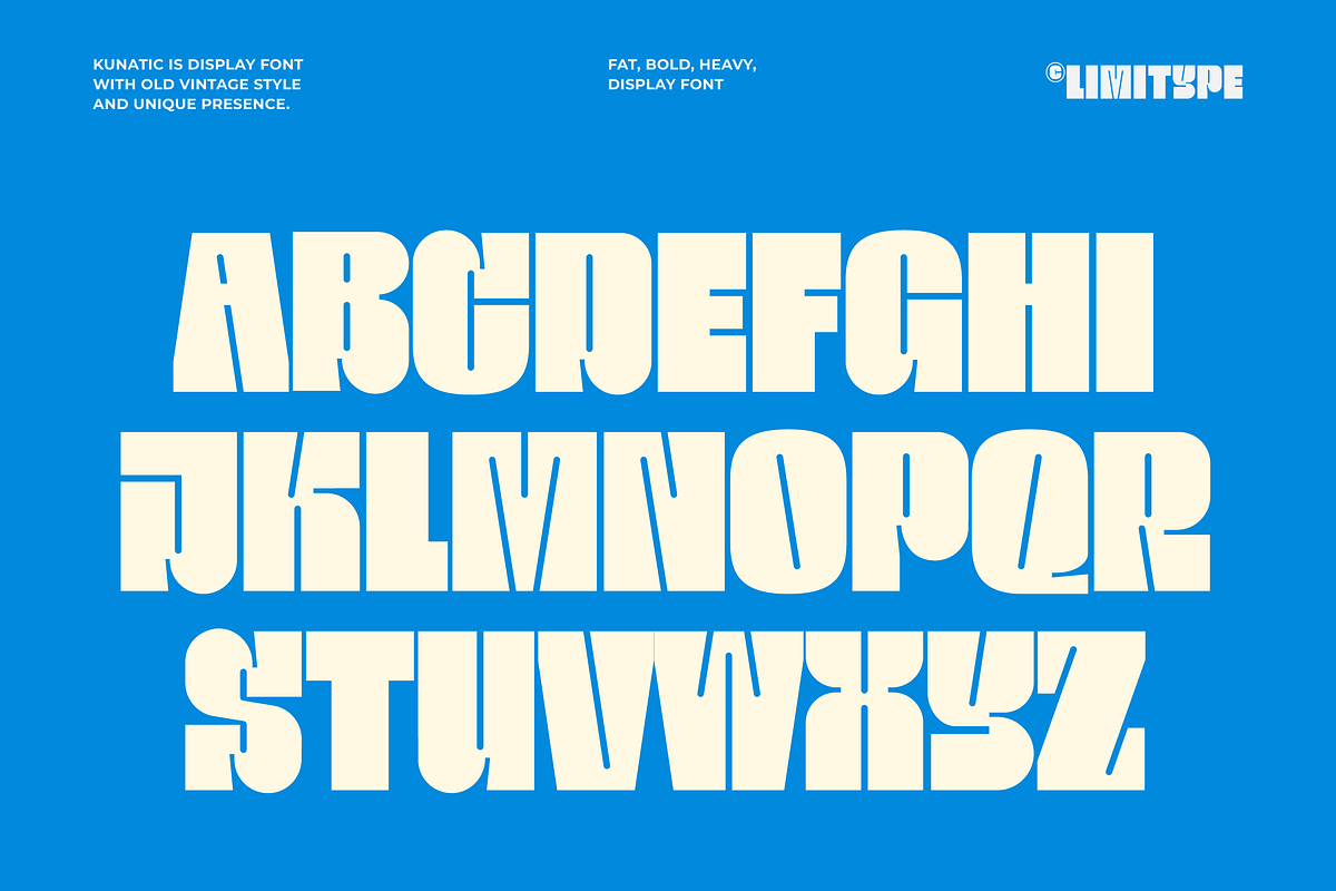 Kunatic - Retro Bold Font, a Sans Serif Font by limitype (Photo 8 of 13)