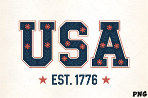 Usa floral design patriotic graphic, an Illustration by CrexoraLab