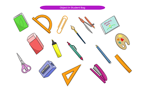 Object in Student Bag, an Object Illustration by Creathub Studio
