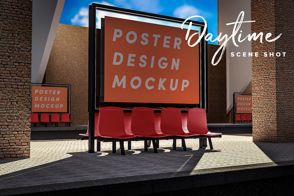 Poster Design Mockup (Bus Stop), a Print Template by illustrated (Photo 11 of 14)