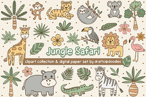 Jungle Safari Clipart and Patterns