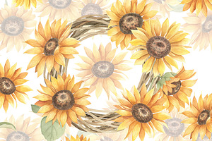 Watercolor Sunflower Cliparts