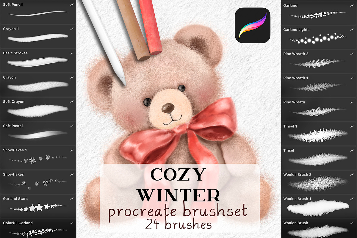 Cozy Winter Procreate brushset, a Brush Add-On by Eves_Aquadreams (Photo 1 of 6)