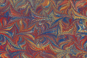 2 Marbled Papers Red Feathers