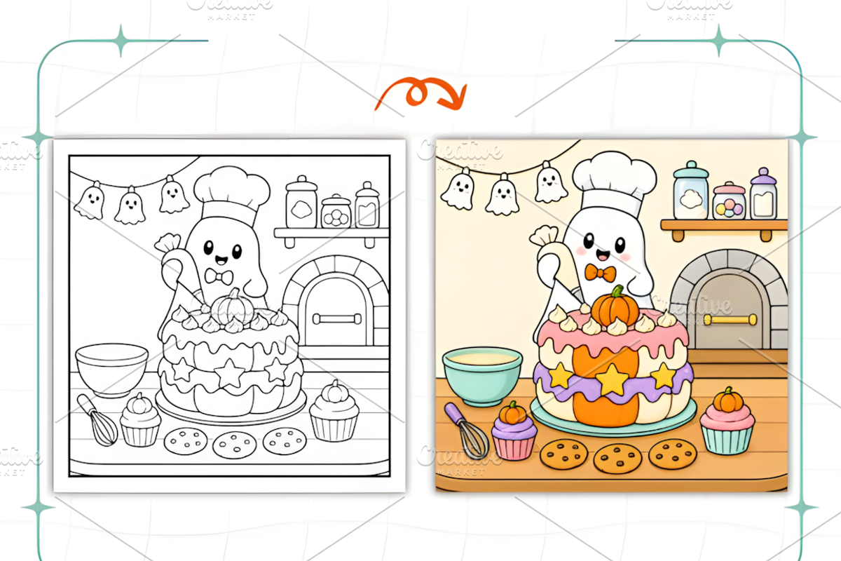 Cute Spooky Bold and Easy Coloring, a Seasonal Illustration by Coco Bloom (Photo 6 of 7)