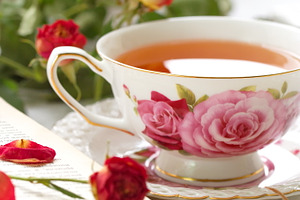 Cup of tea books and roses containing black, book, and bright