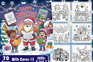 Happy Christmas Coloring Book, a Seasonal Illustration by Design Zone