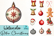 Retro Christmas Clipart, an Illustration by CrexoraLab (Thumbnail 1 of 5)