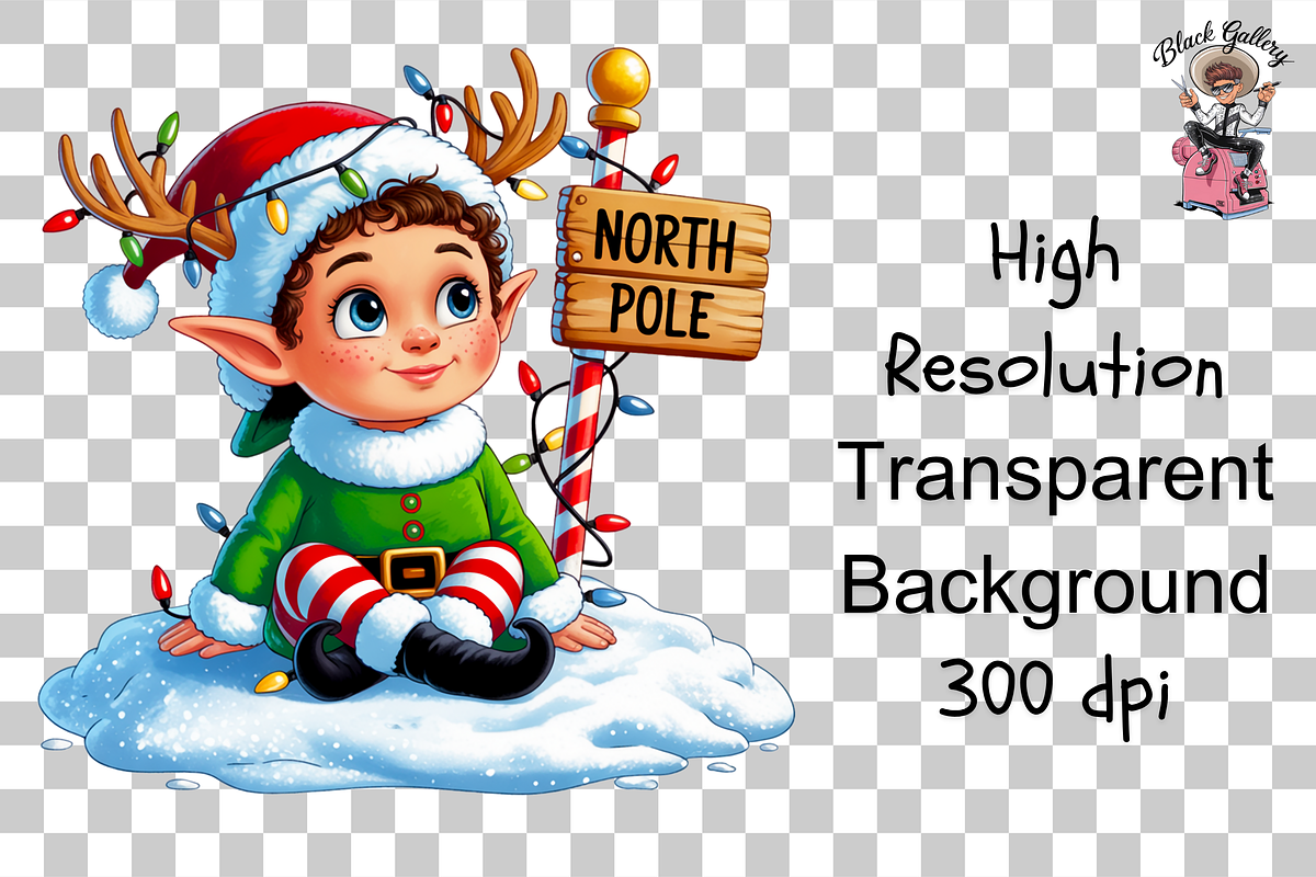 10 PNG North Pole ELF Clipart Bundle, a Graphic by Clipart Bloom (Photo 17 of 17)