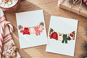 Kids Christmas Clothesline Cliparts, a Seasonal Illustration by Ink Gallery (Thumbnail 6 of 6)