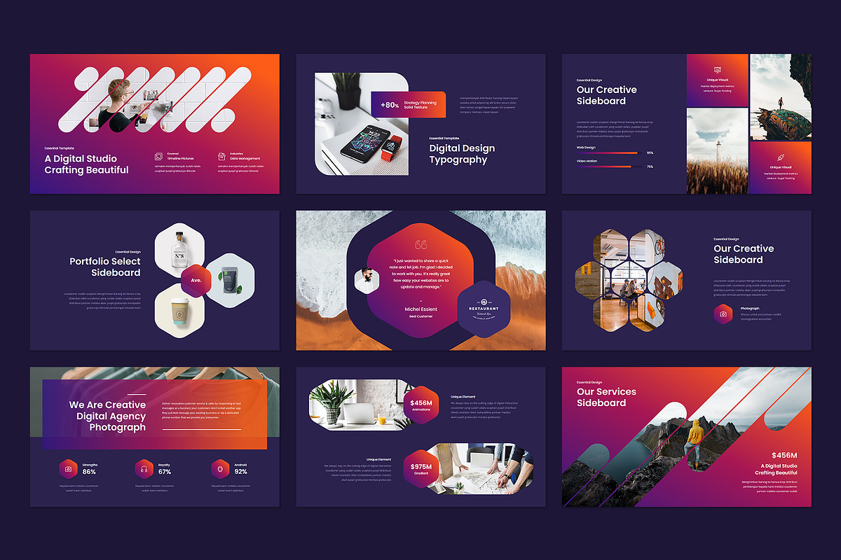 HEXA Presentation Template Design, a Presentation Template by Rocketstill (Photo 3 of 16)
