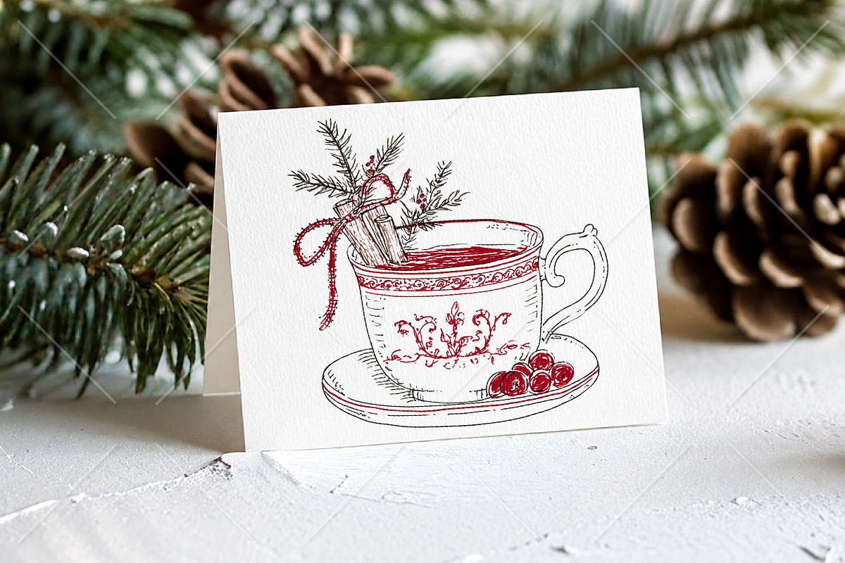 Watercolor Cozy Christmas Clipart, a Seasonal Illustration by Canvas Craft (Photo 7 of 10)