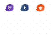 Modern Social Icons Set (15 Icons), an Illustration by soglamun (Thumbnail 3 of 3)