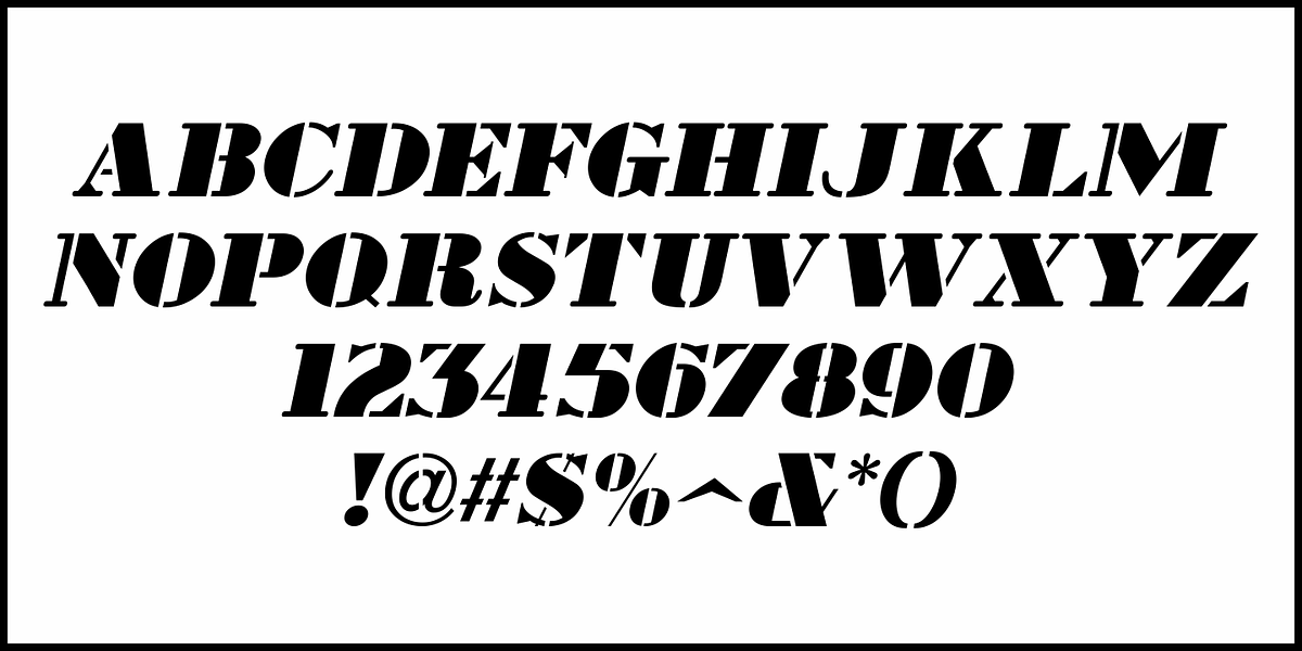 Movie Set Stencil JNL, a Font by Jeff Levine Fonts (Photo 5 of 5)