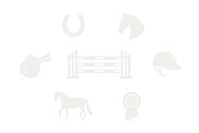 Horse Icon Vector Set, an Outline Icon by Leah Suzanne (Thumbnail 2 of 3)