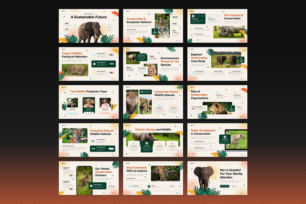 Animal Conservation Google Slides, a Presentation Template by Annora Studio (Photo 3 of 7)