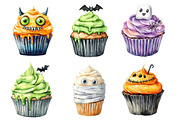 Watercolour Halloween Cupcake PNG, an Illustration by SinaCreation (Thumbnail 2 of 5)