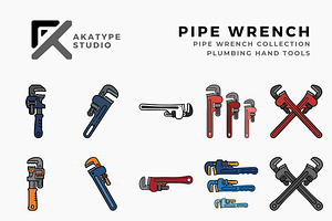 Pipe Wrench Collection, a Solid Icon by Akatype Studio