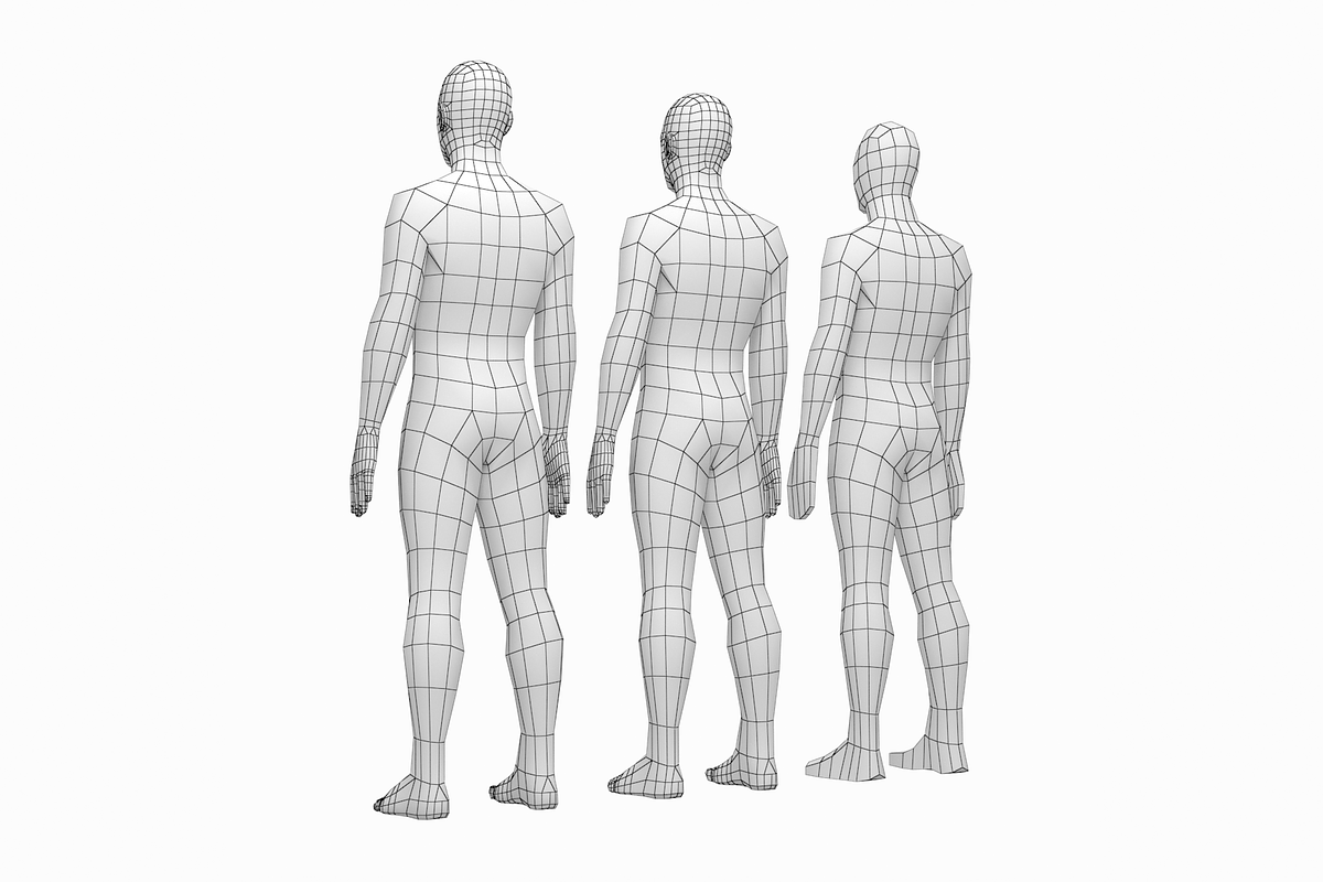 Male Low Poly Base Mesh Rest Pose, a Characters & Person 3D Model by VK Studio (Photo 3 of 9)