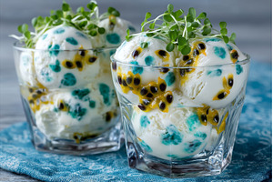 A glass containing yogurt, a Food & Drink Photo by ZinetroN