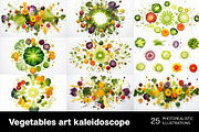 Vegetables art kaleidoscope, a Background Graphic by Handmadefont (Thumbnail 3 of 9)
