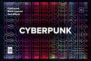 Cyberpunk Retro Layered Text Effects, a Brushes & More by veila.me (Thumbnail 5 of 9)