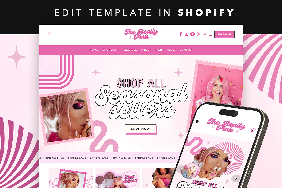 Bright Pink Shopify Theme Store, a Shopify Template by Template Twist Shop (Photo 1 of 8)