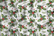 Christmas holly seamless pattern, a Pattern Graphic by Kreeya Art Shop (Thumbnail 5 of 13)