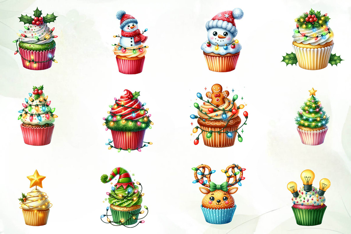Christmas Cupcake Christmas Cupcakes, an Illustration by CreationArt (Photo 3 of 4)