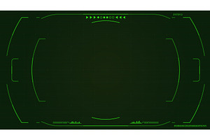 Retro futuristic green UI overlay, a Technology Illustration by SkyVectors