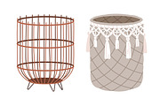 Modern wicker woven baskets set, an Object Illustration by Good Studio (Thumbnail 2 of 7)