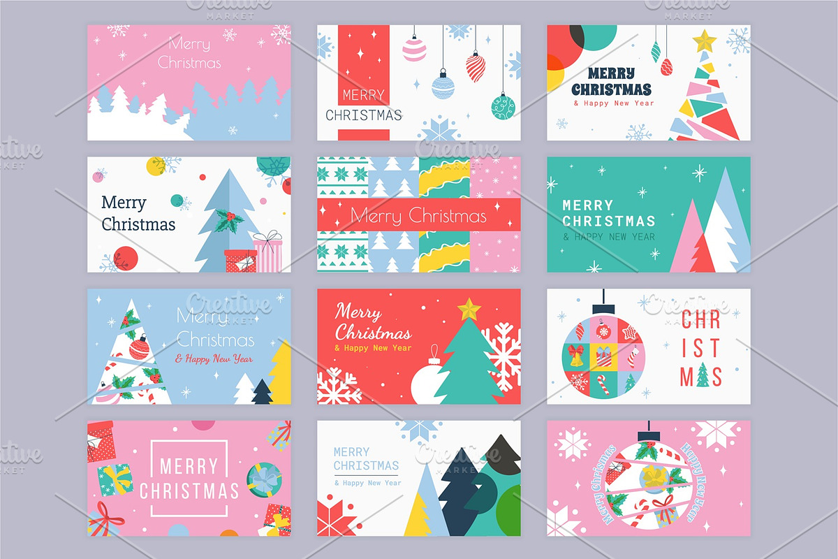 Merry Christmas Cover Templates, a Seasonal Illustration by alexdndz (Photo 4 of 11)