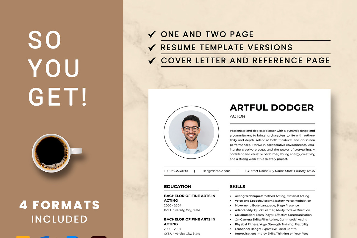 Actor Resume Template, a Resume Template by ResumeInventor (Photo 8 of 9)