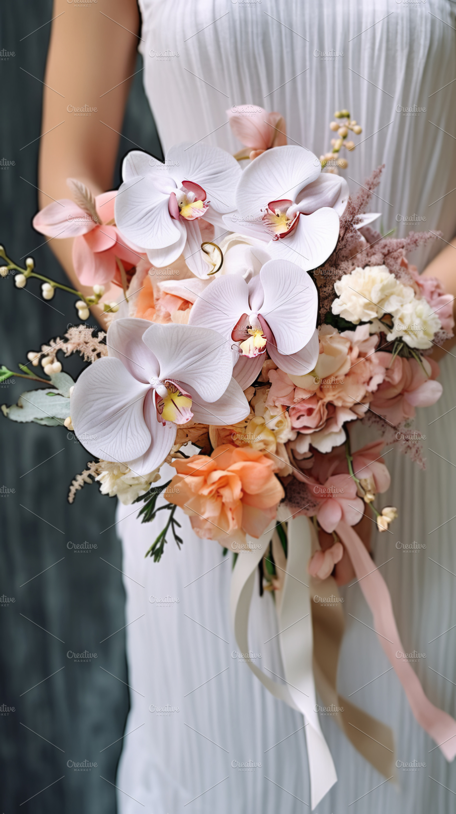 Wedding bouquet of flowers in the hands of the bride, a Beauty & Fashion Photo by Natalia Klenova's Shop