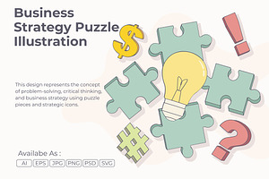 Business Strategy Puzzle Vector, an Object Illustration by Partikusi Design