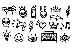 Graffiti spray paint, grunge ink, an Object Illustration by Vector Tradition