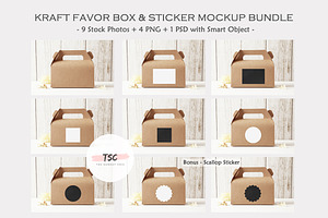 Favor Box / Sticker Mockup Bundle