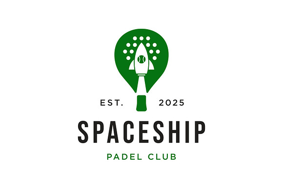 Padel Racquet with Rocket Logo preview 2